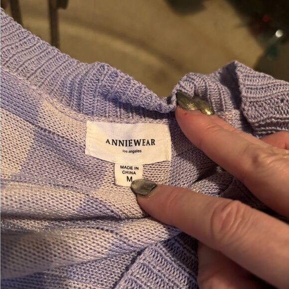 Blue Checkered Women's Cardigan - Picture 3 of 4